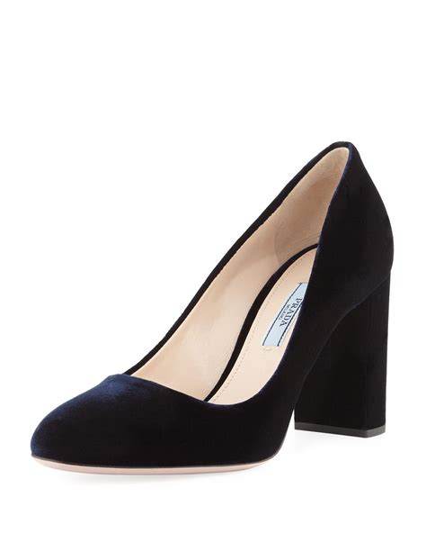 prada blue velvet pumps|prada pumps and ballerinas.